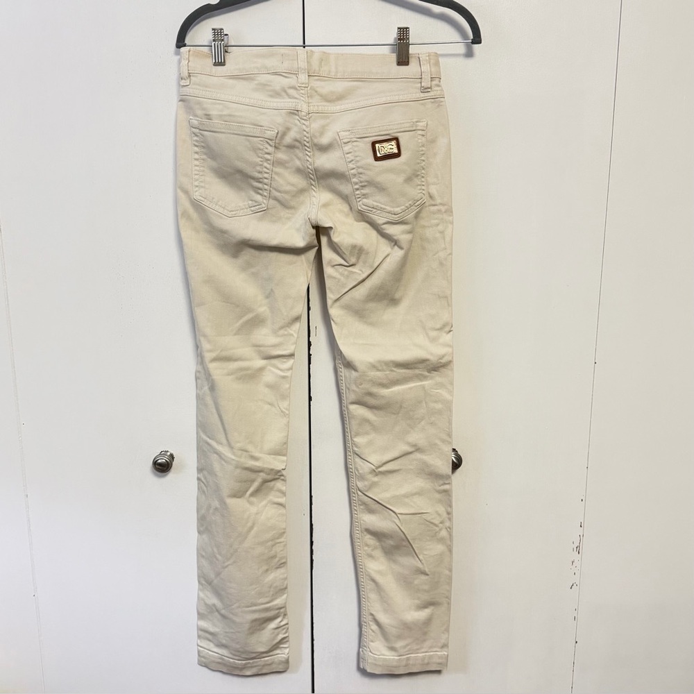 Dolce Gabbana Girly Jeans Vintage Y2K Cream Denim IT 38 US 2 - Picture 2 of 5